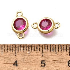 Brass Cubic Zirconia Connector Charms&nbsp;KK-Q043-24G-03
