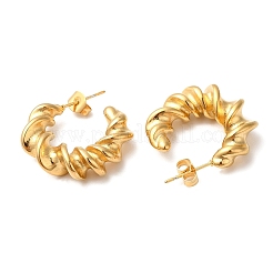 Ion Plating(IP) 304 Stainless Steel Twist Round Earrings&nbsp;X-EJEW-K244-29G