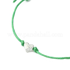 10Pcs 10 Color Alloy Heart Beaded Cord Bracelets Set&nbsp;BJEW-JB08182