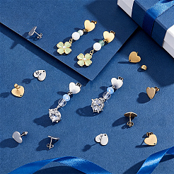 20Pcs 2 Colors Ion Plating(IP) 304 Stainless Steel Stud Earring Findings&nbsp;EJEW-UN0001-75
