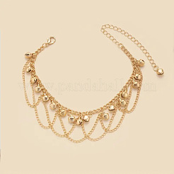 Bohemian Bell Alloy Tassel Anklets for Women&nbsp;FS-WG4DBF7-01