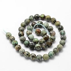 Natural African Turquoise(Jasper) Beads Strands&nbsp;G-D840-15-10mm