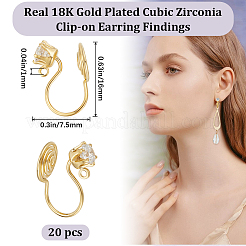 20Pcs Brass Vortex Clip-on Earring Findings&nbsp;KK-BBC0011-05