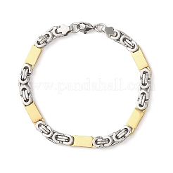 304 Stainless Steel Rectangle Link
Chain & Byzantine Chains Bracelets for Women Men&nbsp;BJEW-F527-08B-GP