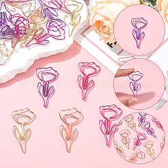 60Pcs 4 Colors Flower Iron Paper Clips&nbsp;AJEW-SP0003-04