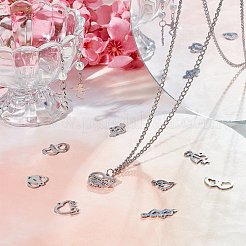 24Pcs 12 Styles 201 Stainless Steel Pendants&nbsp;STAS-SC0002-85
