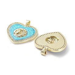 Rack Plating Brass Micro Pave Cubic Zirconia Pendants&nbsp;KK-C041-05A-G