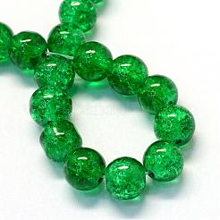 Baking Paint Transparent Crackle Glass Round Bead Strands&nbsp;DGLA-Q018-6mm-48