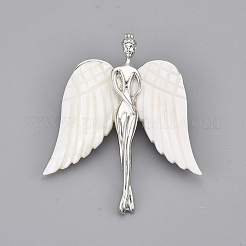 Freshwater Shell Brooches/Pendants&nbsp;SHEL-S275-48C