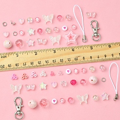 DIY Glass & Acrylic Beads Mobile Phone Strap Making Kits&nbsp;DIY-FS0007-86