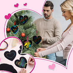 DIY Valentine's Day Heart Scratch Art&nbsp;AJEW-WH0308-909