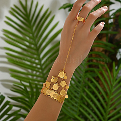 Brass Link Finger Ring Bracelets for Women&nbsp;HQ4886