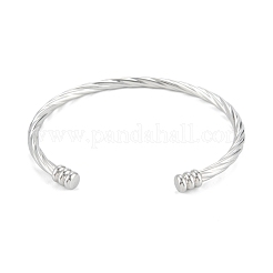 Non-Tarnish 304 Stainless Steel Cuff Bangles&nbsp;BJEW-K222-01P