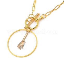 Teardrop Transparent Glass Pendant Necklaces&nbsp;NJEW-JN03038-03