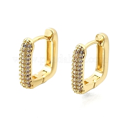 Brass Micro Pave Clear Cubic Zirconia Hoop Earrings&nbsp;EJEW-Z121-10G