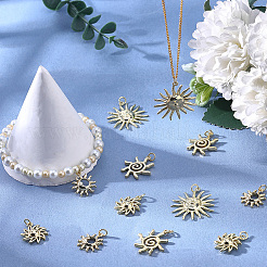 12Pcs 4 Styles Brass Pendants&nbsp;KK-BBC0024-83