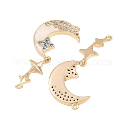 Brass Micro Pave Clear Cubic Zirconia Enamel Pendants&nbsp;KK-G552-03G