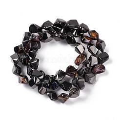Half Rainbow Plated Electroplate Glass Beads&nbsp;EGLA-Q066-HR01