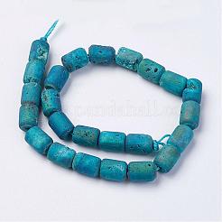 Electroplated Natural Druzy Geode Agate Bead Strands&nbsp;G-P251-C02