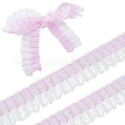 10Yards Double Layer Polyester Organza Pleated Lace Trim Ribbons&nbsp;SRIB-GF0001-69