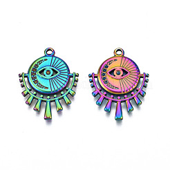 Rack Plating 304 Stainless Steel Pendant Rhinestone Settings&nbsp;STAS-N098-055