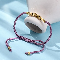 Polyester Cord Braided Bead Bracelets for Women&nbsp;BJEW-L698-01G-01