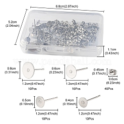 40Pcs 4 Size 304 Stainless Steel Stud Earring Findings&nbsp;STAS-YW0001-56