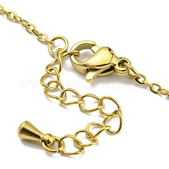 Rhinestone Flat Round Link Chains Bracelet with Glass Oval Open Cuff Ring&nbsp;BJEW-H324-05G
