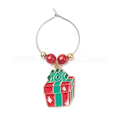 Christmas Alloy Enamel Wine Glass Charms&nbsp;AJEW-JO00258