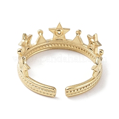 304 Stainless Steel Star Crown Cuff Ring Findings&nbsp;STAS-P334-02G