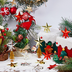 12Pcs 3 Colors Plastic Christmas Treetop Star Ornament&nbsp;DIY-DC0003-97