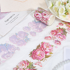 2Rolls 2 Colors Flower Pattern Planner Stickers PET Adhesive Tape&nbsp;DIY-CN0001-42B