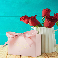 6Pcs Gold Stamping Thank You Rectangle Folding Paper Candy Bags&nbsp;ABAG-LP0001-45