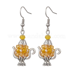 Glass Seed Beaded Dangle Earrings&nbsp;EJEW-MZ00703-01