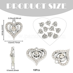 10Pcs Alloy Crystal Rhinestone Pendants&nbsp;ALRI-YW0001-27