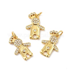 Rack Plating Brass Micro Pave Cubic Zirconia European Dangle Charms&nbsp;KK-D075-01G