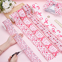 5 Rolls 5 Styles Printed Polyester Grosgrain Ribbon&nbsp;OCOR-PH0006-02