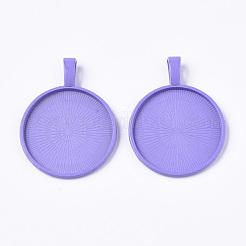 Spray Paint Alloy Pendant Cabochon Settings&nbsp;PALLOY-R120-04