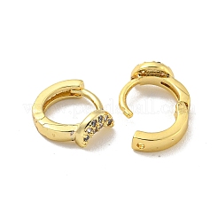 Brass Micro Pave Cubic Zirconia Hoop Earring&nbsp;EJEW-C088-14B-G