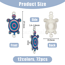 72Pcs 12 Colors Alloy Enamel Connector Charms&nbsp;ENAM-DC0001-61