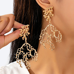 Alloy Branch Stud Dangle Earrings for Women&nbsp;WGBFFDA-01