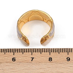 304 Stainless Steel Enamel Adjustable Cuff Rings for Women&nbsp;RJEW-A074-08G