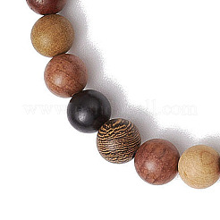 2Pcs Wood Beads Stretch Bracelets for Couple&nbsp;BJEW-JB11305-01