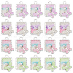32Pcs 4 Colors Alloy Enamel Pendants&nbsp;FIND-TA0008-76B