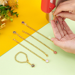 Flower Brass Micro Pave Cubic Zirconia Cup Charms&nbsp;HJEW-UN00018