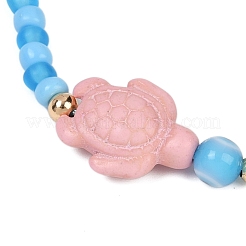 Tortoise Synthetic Turquoise with Glass Mobile Straps&nbsp;HJEW-JM03137
