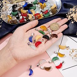 48Pcs 8 Colors Transparent & Imitation Jade Spray Painted Glass Pendants&nbsp;GLAA-FH0001-39