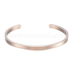 Ion Plating(IP) 304 Stainless Steel Cuff Bangles&nbsp;BJEW-K173-02RG