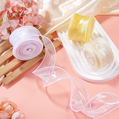 3 Rolls 3 Colors Fishtail Yarn Iridescent Ribbon for Bowknot Making&nbsp;OCOR-TA0004-11B