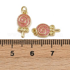 Brass Enamel Lollipop Charms&nbsp;KK-D424-20A-G